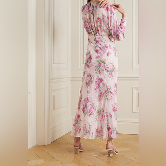 NWT $645 LoveSHackFancy Daya Pleated Floral-print  Maxi Dress - Picture 11 of 13